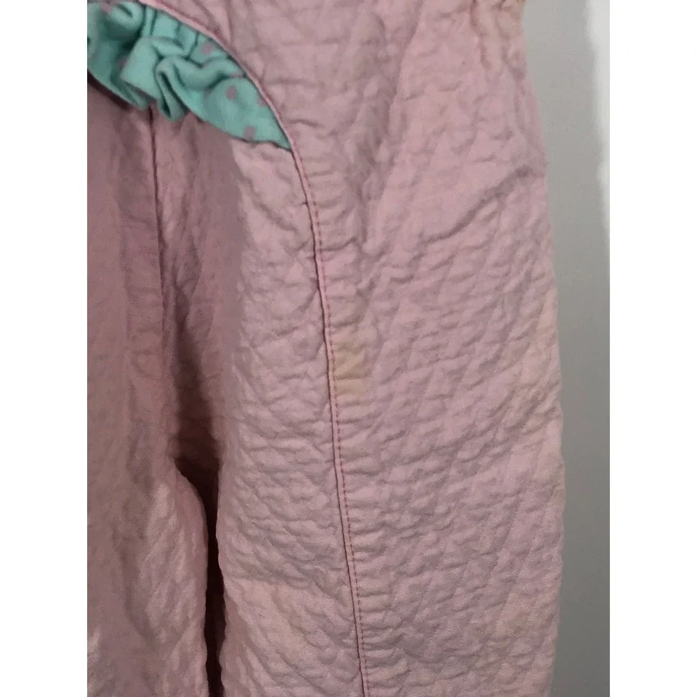 VTG OshKoshBGosh Kids Quilted Overalls 24 Months Pink Ruffle 90s Made In USA